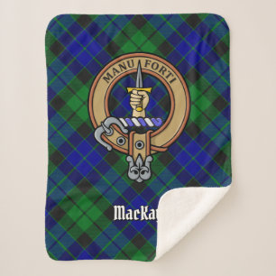 Clan MacKay Wappen über Tartan Sherpadecke