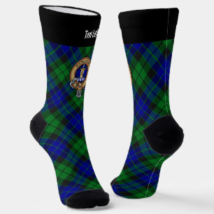 Clan MacKay Wappen über Tartan Socken
