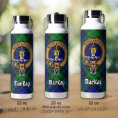 Clan MacKay Wappen über Tartan Thermobecher