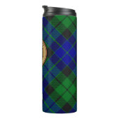 Clan MacKay Wappen über Tartan Thermosbecher (Nach rechts gedreht)