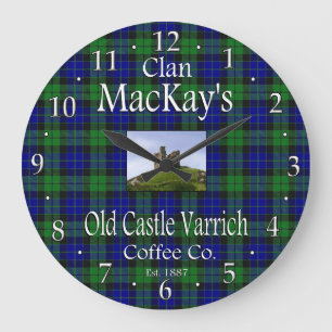 Clan MacKays alte Burg Varrich Kaffee Co. Große Wanduhr