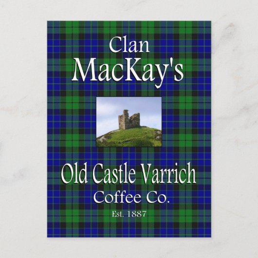 Clan MacKays alte Burg Varrich Kaffee Co. Postkarte (Vorderseite)