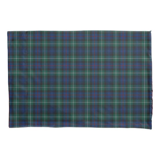 Clan Mackenzie Blue und Green Scottish Kariert Kissenbezug (Vorderseite)