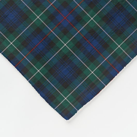 Clan Mackenzie Clan Dark Blue und Green Tartan Fleecedecke (Ecke)