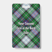 Clan MacKenzie Dress Tartan Abzeichen Ausweis (Rückseite)