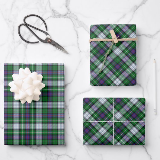 Clan MacKenzie Dress Tartan Wrapping Paper Sheets Geschenkpapier Set (Vorderseite)