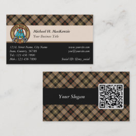 Clan MacKenzie Hunting Brown Tartan Business Card Visitenkarte