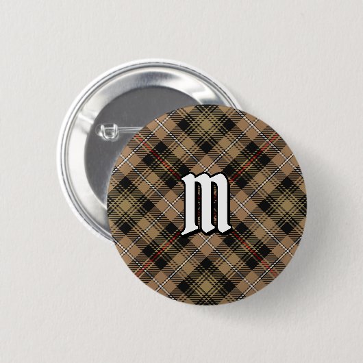 Clan MacKenzie Hunting Brown Tartan Button (Vorne & Hinten)