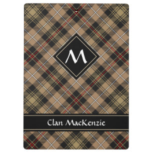Clan MacKenzie Hunting Brown Tartan Clipboard Klemmbrett