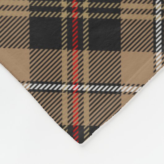 Clan MacKenzie Hunting Brown Tartan Fleece Blanket (Ecke)