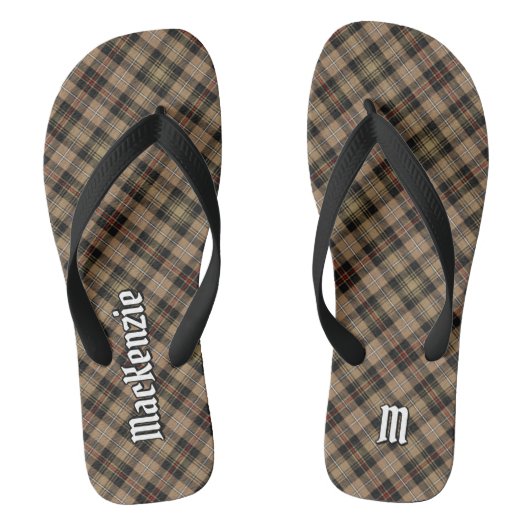 Clan MacKenzie Hunting Brown Tartan Flip Flops Badesandalen (Fußbett)