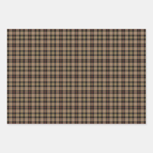 Clan MacKenzie Hunting Brown Tartan Geschenkpapier Set (Vorderseite)