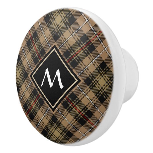 Clan MacKenzie Hunting Brown Tartan Keramik Knob Keramikknauf (Rechts)