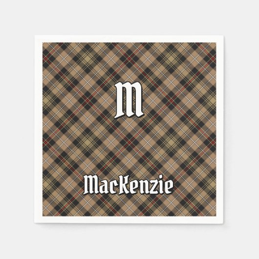 Clan MacKenzie Hunting Brown Tartan Napkins Serviette (Vorderseite)