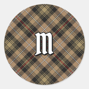 Clan MacKenzie Hunting Brown Tartan Runder Aufkleber
