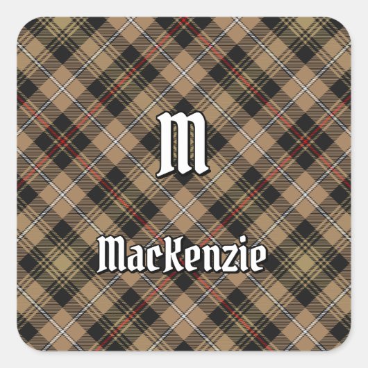 Clan MacKenzie Hunting Brown Tartan Square Sticker (Vorderseite)