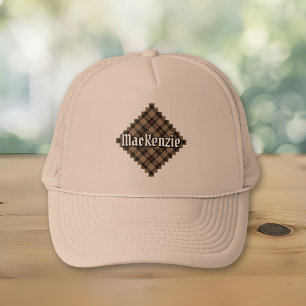 Clan MacKenzie Hunting Brown Tartan Trucker Hat Truckerkappe