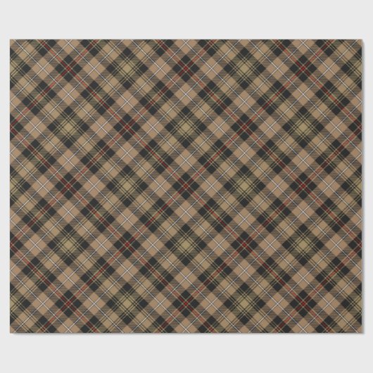 Clan MacKenzie Hunting Brown Tartan Wrapping Paper Geschenkpapier (Flach)