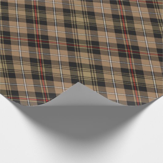 Clan MacKenzie Hunting Brown Tartan Wrapping Paper Geschenkpapier (Ecke)