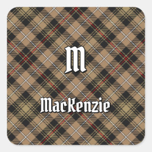 Clan MacKenzie Jagd-Braun-Tartan Quadratischer Auf Aufkleber