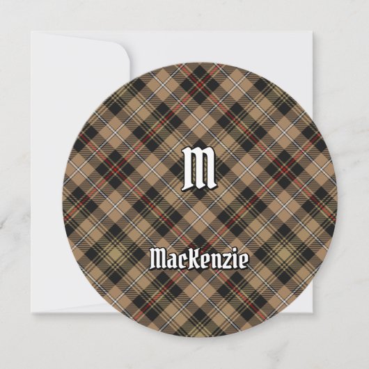 Clan MacKenzie Jagd Brown Tartan Einladung (Vorderseite)