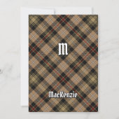 Clan MacKenzie Jagd Brown Tartan Einladung (Vorderseite)