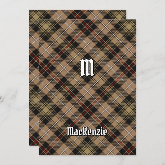Clan MacKenzie Jagd Brown Tartan Einladung (Vorne/Hinten)