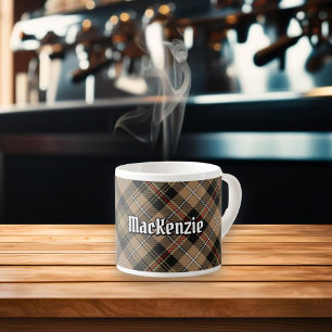 Clan MacKenzie Jagd Brown Tartan Espresso Cup Espressotasse