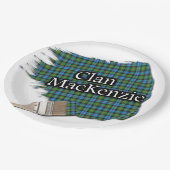 Clan MacKenzie Scottish Tartan Paint Brush Pappteller (Schrägansicht)