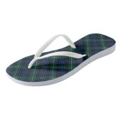 Clan Mackenzie Tartan Blau und Grün Kariert Badesandalen (Schrägansicht)