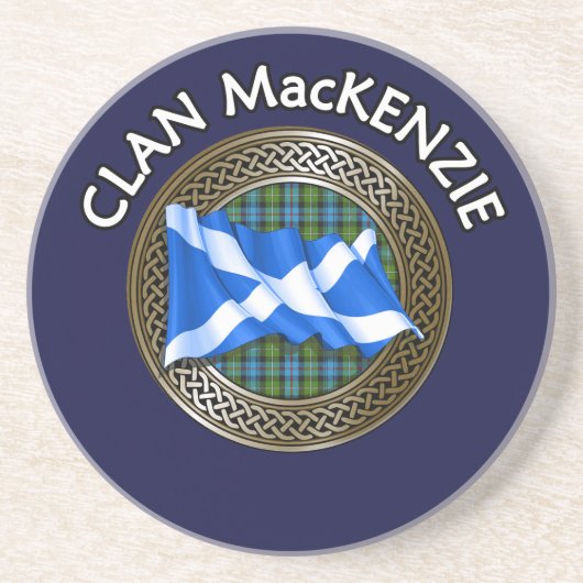 Clan MacKenzie Tartan Knot & Flag Getränkeuntersetzer (Vorne)