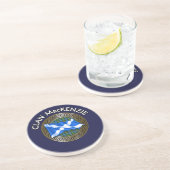 Clan MacKenzie Tartan Knot & Flag Getränkeuntersetzer (Seite)
