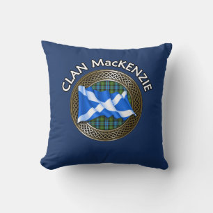 Clan MacKenzie Tartan Knot & Flag Kissen