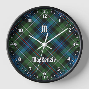 Clan MacKenzie Tartan Large Clock Uhr