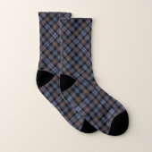 Clan Mackenzie Tartan Light Blue und Brown Kariert Socken (Paar)