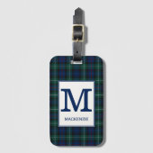Clan Mackenzie Tartan Mit Monogramm Gepäckanhänger (Vorderseite Vertikal)