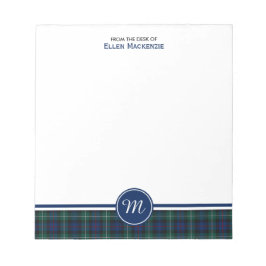 Clan Mackenzie Tartan Monogram Note Pad Notizblock