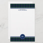 Clan Mackenzie Tartan Monogram Stationery Briefpapier (Vorne/Hinten)