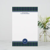 Clan Mackenzie Tartan Monogram Stationery Briefpapier (Stehend Vorderseite)