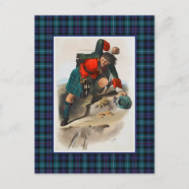 Clan Mackenzie Vintag Illustration Tartan Frame Postkarte