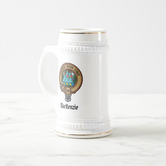 Clan MacKenzie Wappen Beer Stein Bierglas (Vorderseite Links)