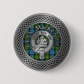 Clan MacKenzie Wappen & Tartan Knot Button (Vorderseite)