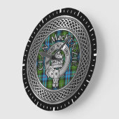 Clan MacKenzie Wappen & Tartan Knot Große Wanduhr (Winkel)