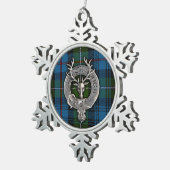 Clan MacKenzie Wappen & Tartan Schneeflocken Zinn-Ornament (Rechts)