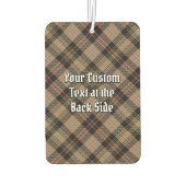 Clan MacKenzie Wappen über Brown Hunting Tartan Autolufterfrischer (Rückseite)