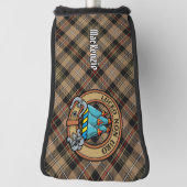 Clan MacKenzie Wappen über Brown Hunting Tartan Golf Headcover (Rotieren 90)