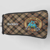 Clan MacKenzie Wappen über Brown Hunting Tartan Golf Headcover (Vorderseite)