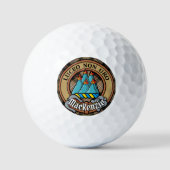 Clan MacKenzie Wappen über Brown Hunting Tartan Golfball (Vorderseite)