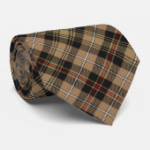 Clan MacKenzie Wappen über Brown Hunting Tartan Krawatte (Gerollt)