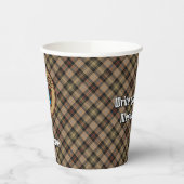 Clan MacKenzie Wappen über Brown Hunting Tartan Pappbecher (Links)